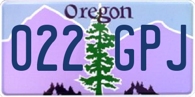 OR license plate 022GPJ