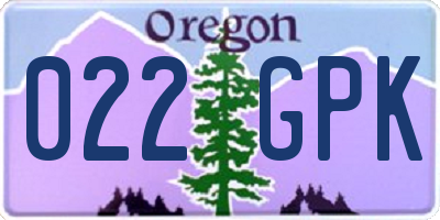 OR license plate 022GPK