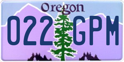 OR license plate 022GPM