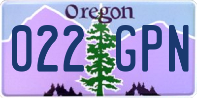 OR license plate 022GPN