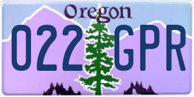 OR license plate 022GPR