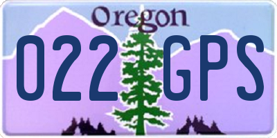 OR license plate 022GPS