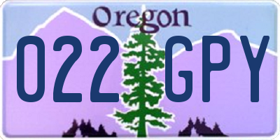 OR license plate 022GPY