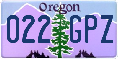 OR license plate 022GPZ
