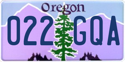 OR license plate 022GQA