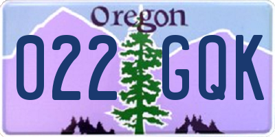 OR license plate 022GQK