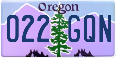 OR license plate 022GQN