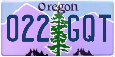 OR license plate 022GQT