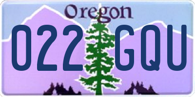 OR license plate 022GQU