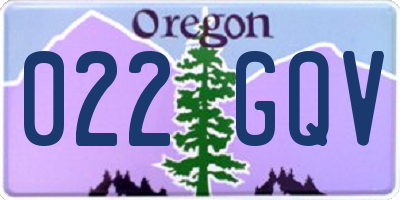OR license plate 022GQV