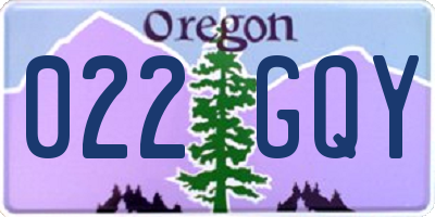 OR license plate 022GQY