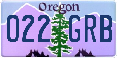 OR license plate 022GRB