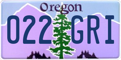 OR license plate 022GRI