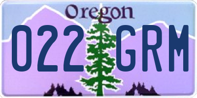 OR license plate 022GRM