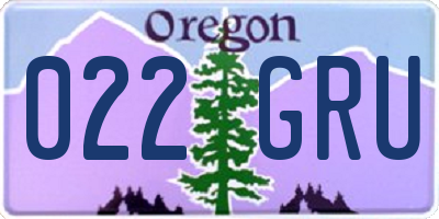 OR license plate 022GRU