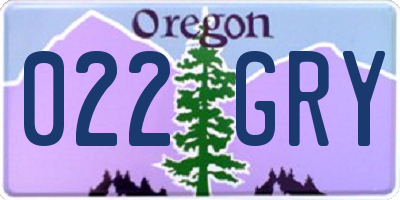 OR license plate 022GRY