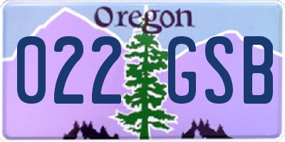 OR license plate 022GSB