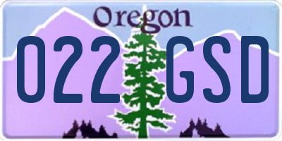 OR license plate 022GSD