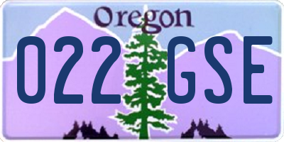 OR license plate 022GSE