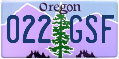 OR license plate 022GSF
