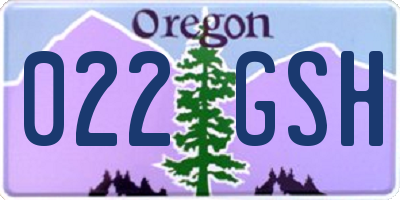 OR license plate 022GSH