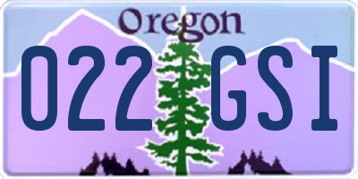 OR license plate 022GSI