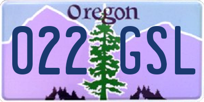 OR license plate 022GSL
