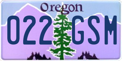 OR license plate 022GSM