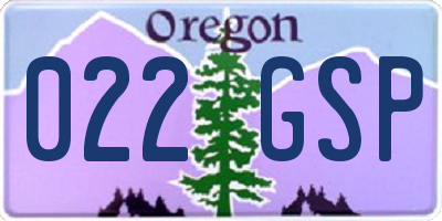 OR license plate 022GSP