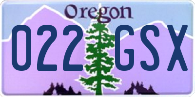 OR license plate 022GSX