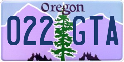 OR license plate 022GTA