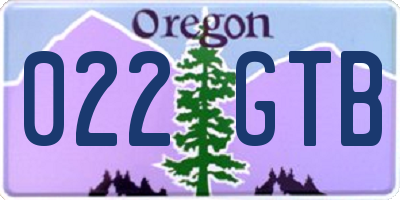 OR license plate 022GTB
