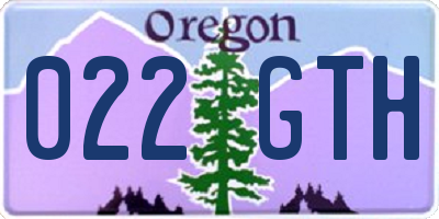 OR license plate 022GTH