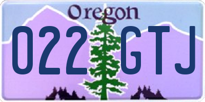OR license plate 022GTJ