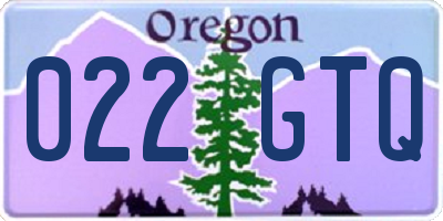 OR license plate 022GTQ