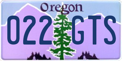OR license plate 022GTS