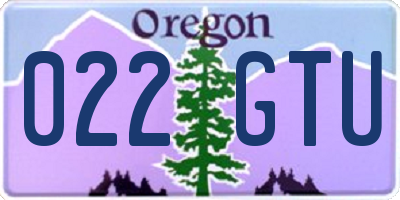 OR license plate 022GTU