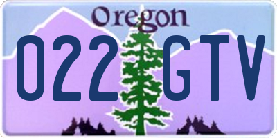 OR license plate 022GTV