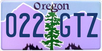 OR license plate 022GTZ