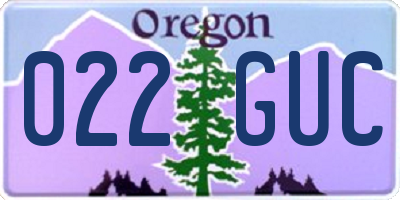 OR license plate 022GUC