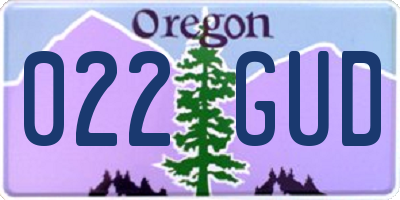 OR license plate 022GUD