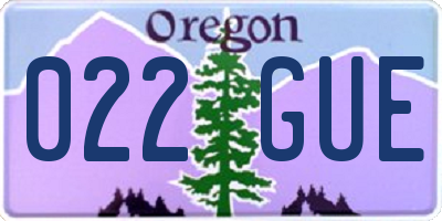 OR license plate 022GUE