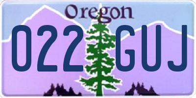 OR license plate 022GUJ