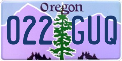 OR license plate 022GUQ