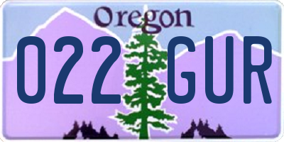 OR license plate 022GUR
