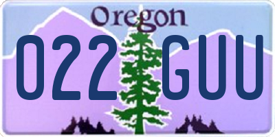 OR license plate 022GUU