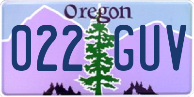 OR license plate 022GUV