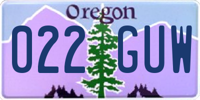 OR license plate 022GUW
