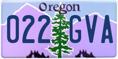 OR license plate 022GVA