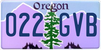 OR license plate 022GVB